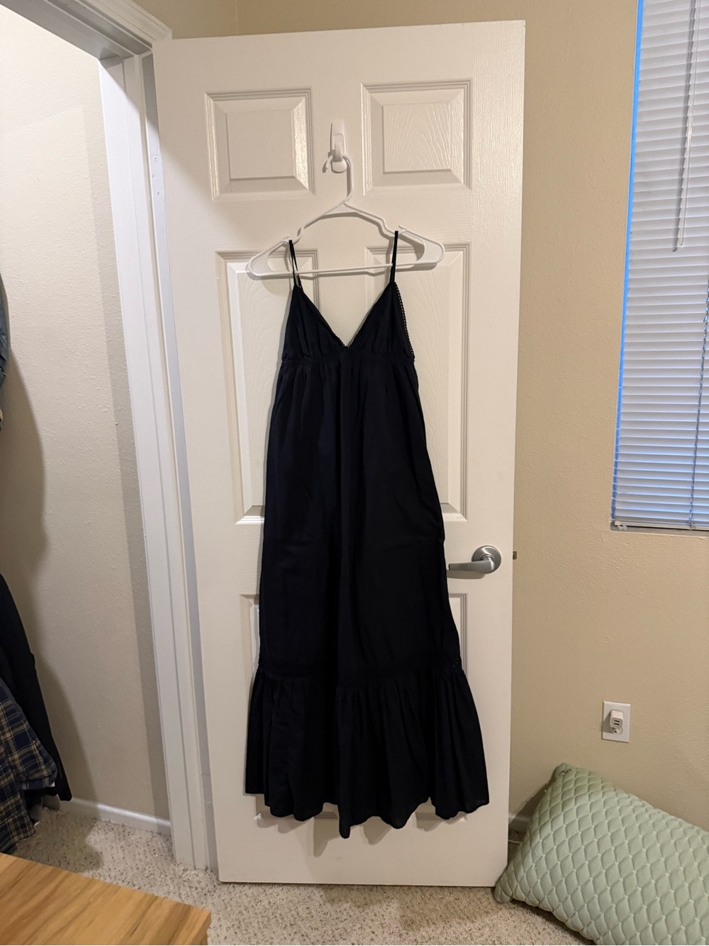 Abound Black Spaghetti-Strap Maxi Dress with Ruffled Hem